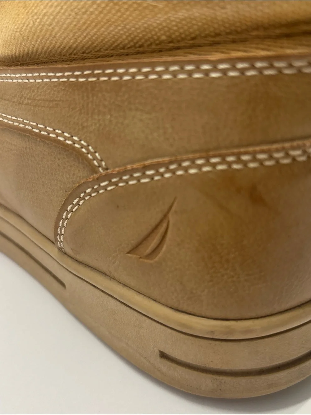 Nautica Men’s Tan Lace-Up Canvas & Leather High-Top Boots size 8